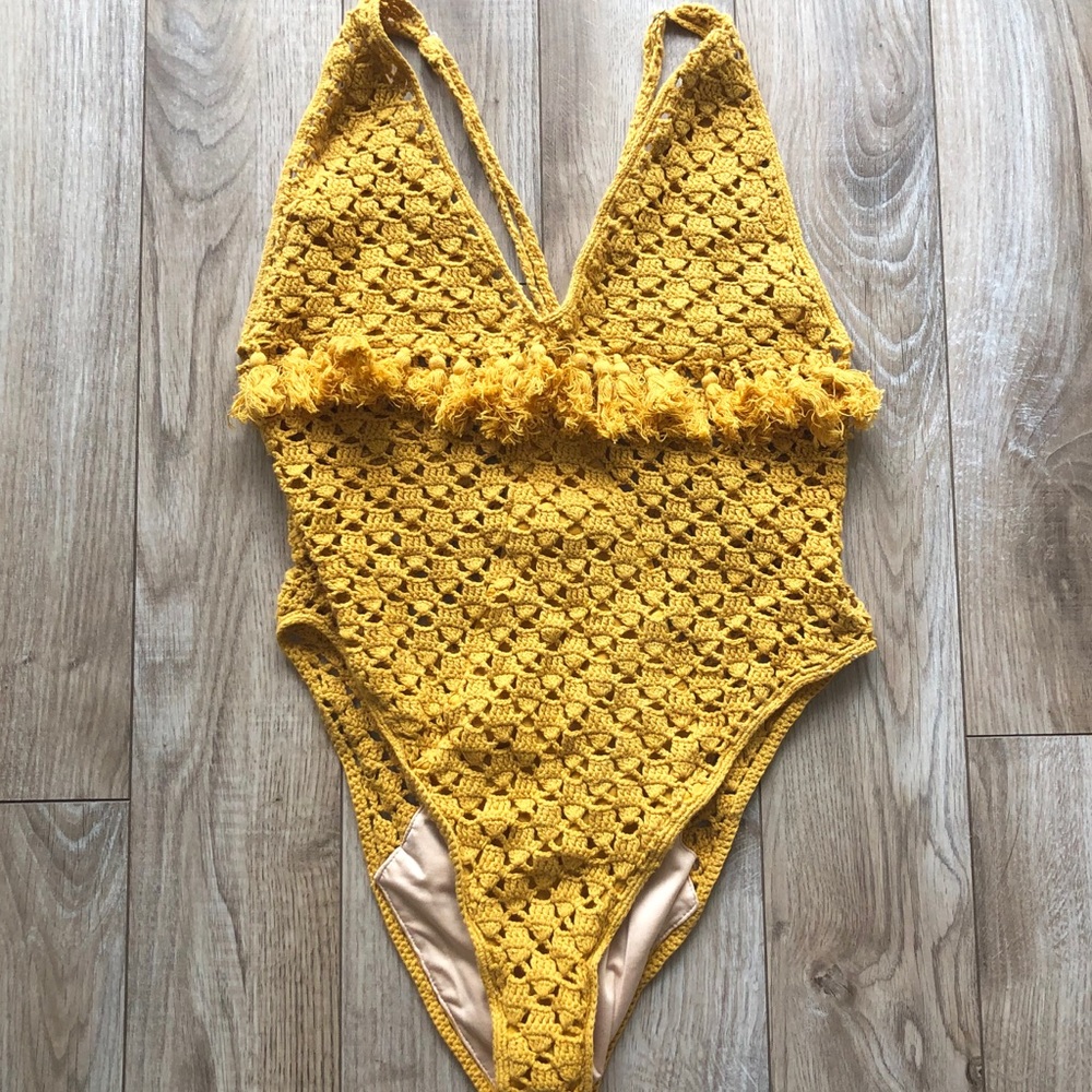 Some Days Lovin’ crochet one piece suit - Size Med
